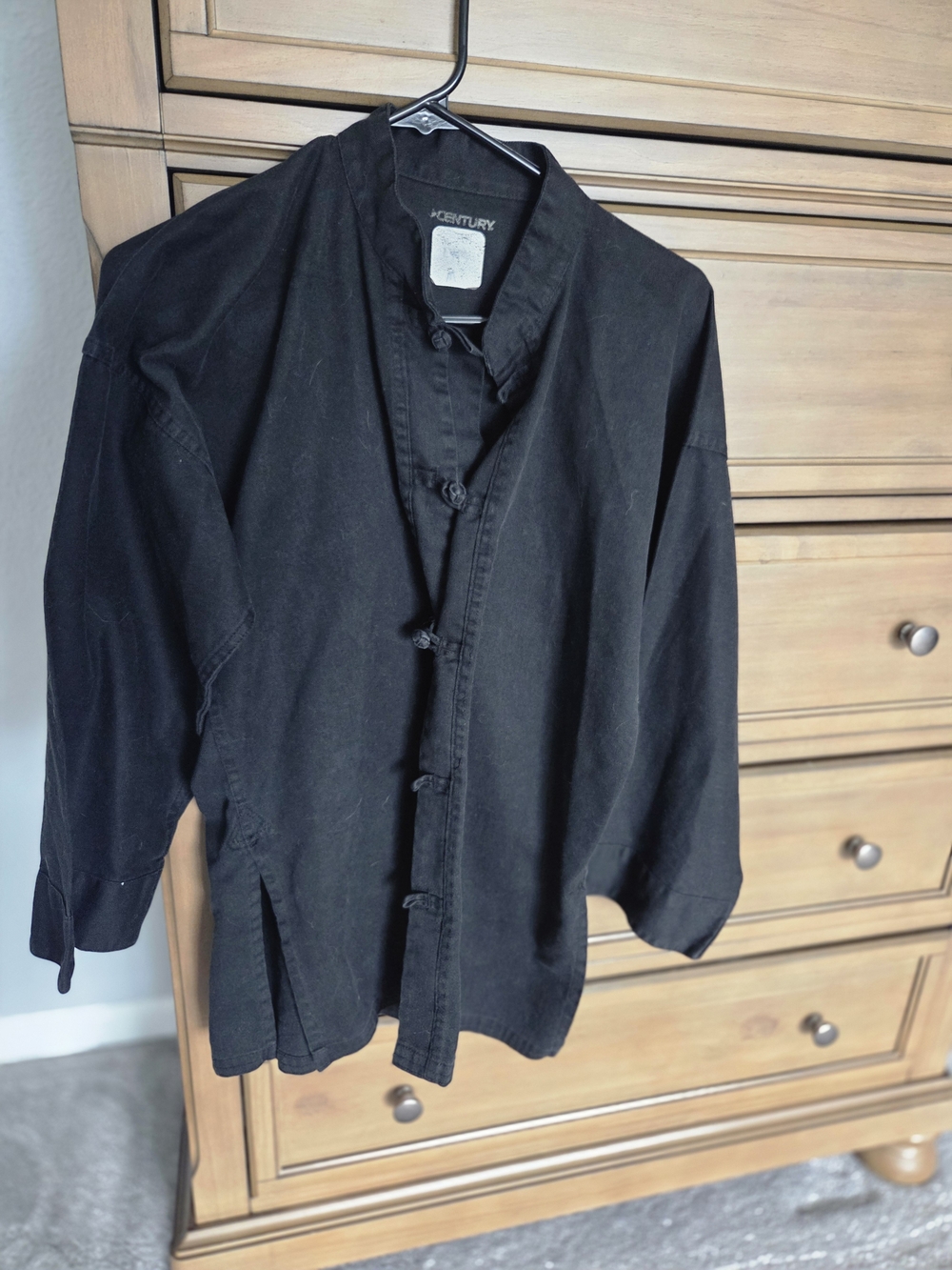 Black Men's Mandarin Collar Jacket